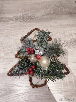 vianočné ozdoby, mašle, gule, strieborné reťaze, starshower - 6