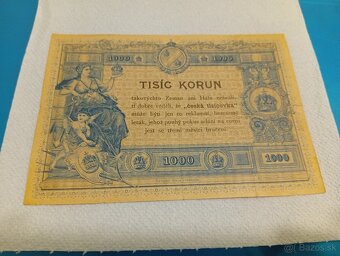 Veľmi vzácna 1000 Korún 1919 - 6