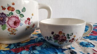 Keramika Teplice, šálka, kanvica, mliečnik, cukornička - 6