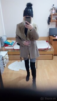 Dámsky kabát jelenicový hnedý S-M - 6