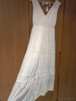 Boho biele maxi šaty - 6