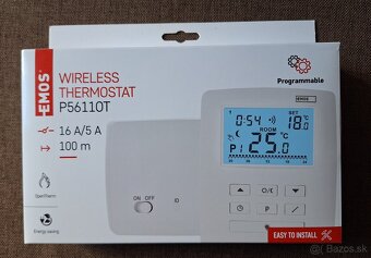 Izbový programovateľný bezdrôtový termostat P5611OT - 6