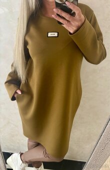 Damske talianske voľne šaty mustard - 6