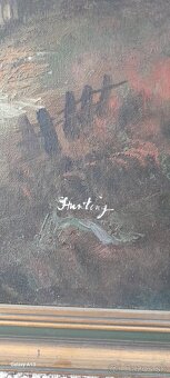 Predám pekný starý obraz.Olej na plátne.(Británia) - 6