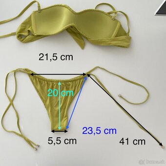 Calzedonia zelené satén bikini bandeau brazil Kendall XS - 6