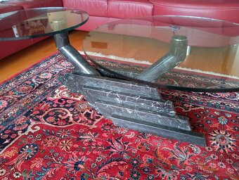 Dizajnový mramorový stolík s tvrdenými sklami - 6