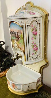 Starožitná nástěnná porcelánová fontána Francie - 6