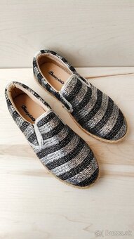 Nové espadrilky strieborno-čierne - 6