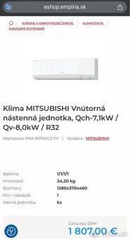 Klimatizácia MITSUBISHI ,4v1, prémiová-výkonná,8kw - 6