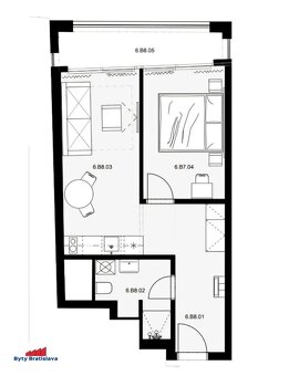 Ponúka na predaj 2-izb. apartmán s terasou, Žilinská, BA I - 6