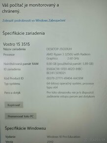 Dell Vostro 3515, 8/256GB SSD win10 pro - 6
