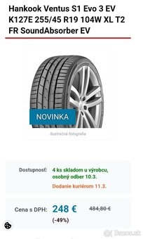 Letné Pneumatiky Hankook Ventus S1 Evo 3 255/45 R19 - 6