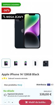 Predám IPhone 14 128gb nerozbaleny 24mesiacov zaruka - 6