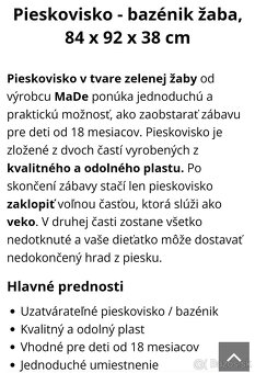 Pieskovisko/bazénik Žabka - 6