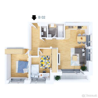 LUNA RESIDENCE | Bytový dom „B – 3 izbový byt (B2) - 6