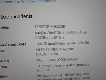 predám ntb Dell latitude e5550 /Intel core i5 / 8gb ram /ssd - 6