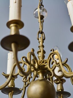 Starožitný šesťramenný bronzový luster - 6