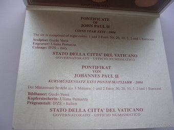 Tretia sada euromincí VATIKAN 2004 pápež Ján Pavol II. č.1 - 6