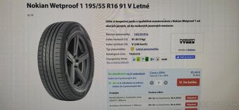 Letné pneumatiky R16 195/55 Nokian Wetproof 1 - 6