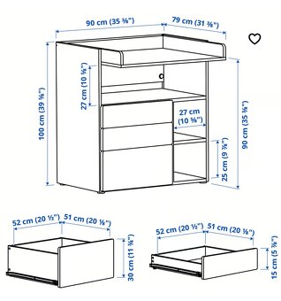 SMASTAD - prebaľovaci pult / stolik - 6