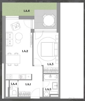 Na Lodenici – 2-izbový apartmán 56,63 m² s bazénom a garážo - 6