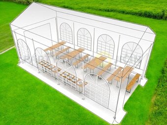 Párty stan 8x4m 140€ piatok-pondelok - 6