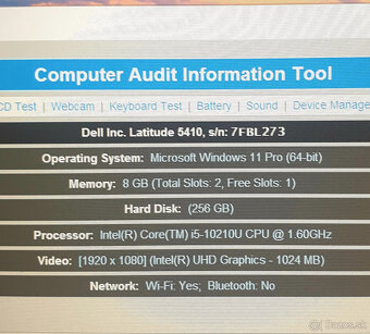 Dell Latitude 5410 i5-10Gen/8GB/256GB/Win 11 PRO silná batt - 6