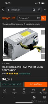 napájací zdroj pre PC - Fujitsu S26113-E611-V70-01 - 6