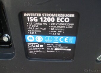 Elektrocentrala invertorova GUDE 1200W mala spotreba benzinu - 6