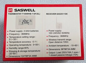 Bezdrôtový termostat Saswell - 6