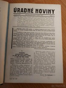 Úradné noviny 1940, knižnica snemu SR, Slovenský štát - 6
