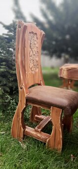 Drevený stôl 160×90 +6 stolićkov do vinnice - 6