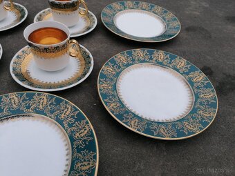 Predám zlato-tyrkysová porcelánová sada - 6