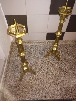 Staré svícne mosazné původním stavu krásném stavů - 6