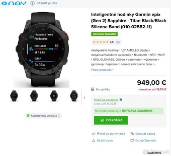 Garmin epix (Gen 2) Sapphire - Titan Black/Black 47 mm - 6
