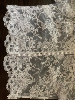 Biele svadobné transparentné bolero - 6