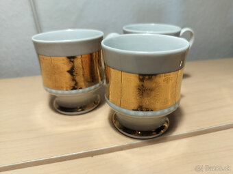 Predám bielo - zlatý dizajnový kávový servis - 6