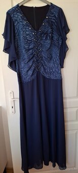 Šaty spoločenské modré 48 - 50 - 6