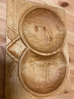 Predam rucne vyrezavanu dvojitu misu-drevo lipa - 6