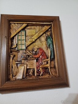 Predám staré cínové lyžice taniere porcelánové hodiny obrazy - 6