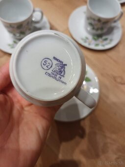 Porcelánová kávová sada - šálky + podšálky - 6