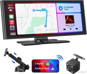 Bezdrôtová CarPlay a Android Auto obrazovka s cúvacou kamero - 6