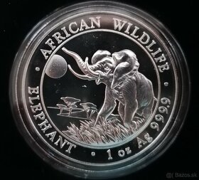 Strieborné investičné mince Somali Elephant zľava - 6