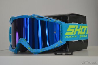 Predám SHOT ENDURO ATV MX SX prilba okuliare modrá žltá - 6