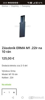 Predám zásobníky na Ermu M1 22lr - 6