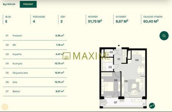 Vo výstavbe  - V projekte DownTown Yards 2 izbový byt s gará - 6