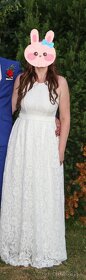Svadobné biele čipkované šaty - 6