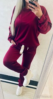 Damska talianska velurova suprava bordo - 6