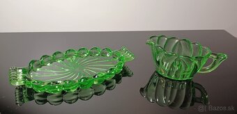 Art Deco uranové sklo mliečnik v top stave - 6