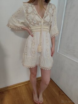 Boho bezove saty S,M,L nove s visačkou - 6